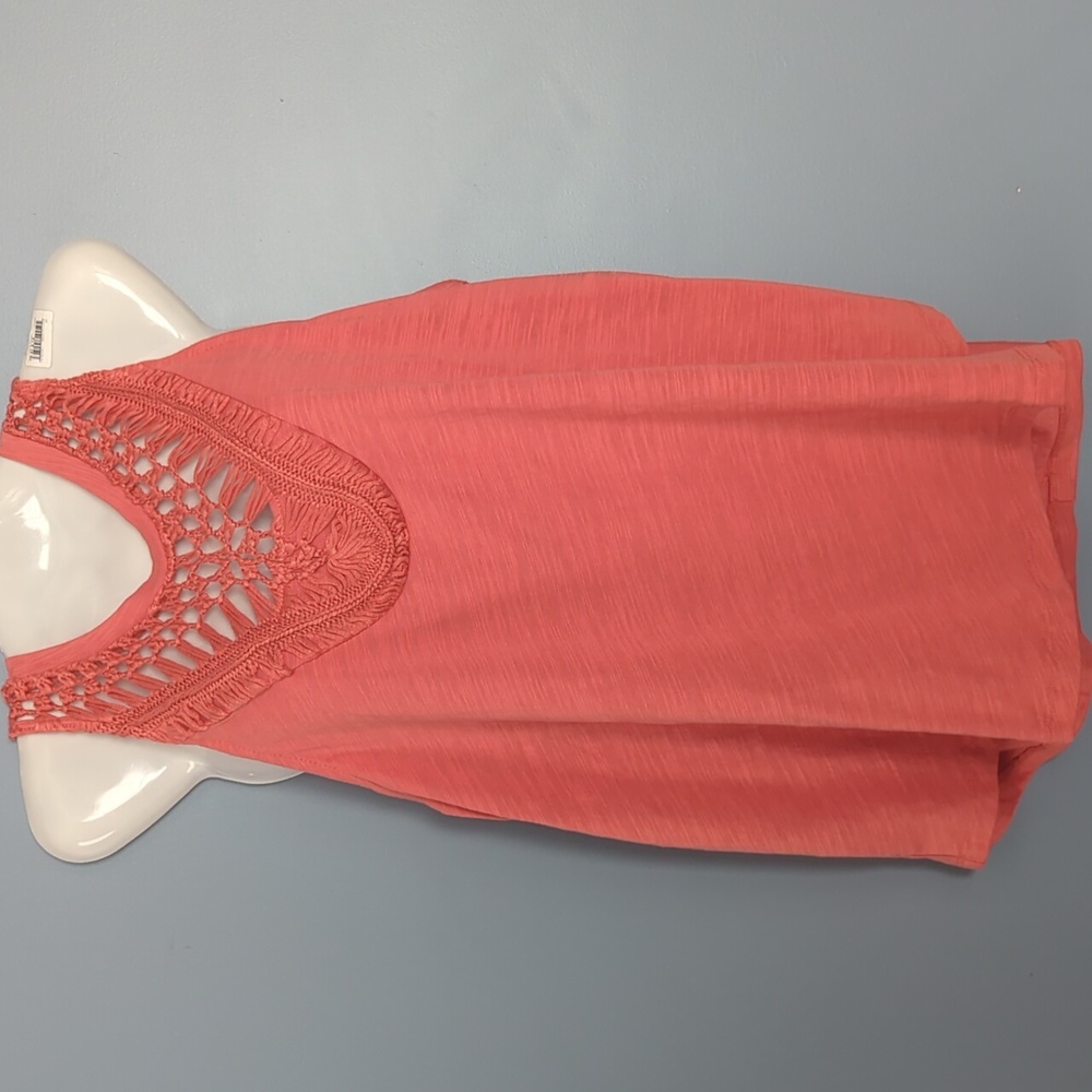 Maurice's Rust Colored Tank With Crochet Yoke Sz XXL
